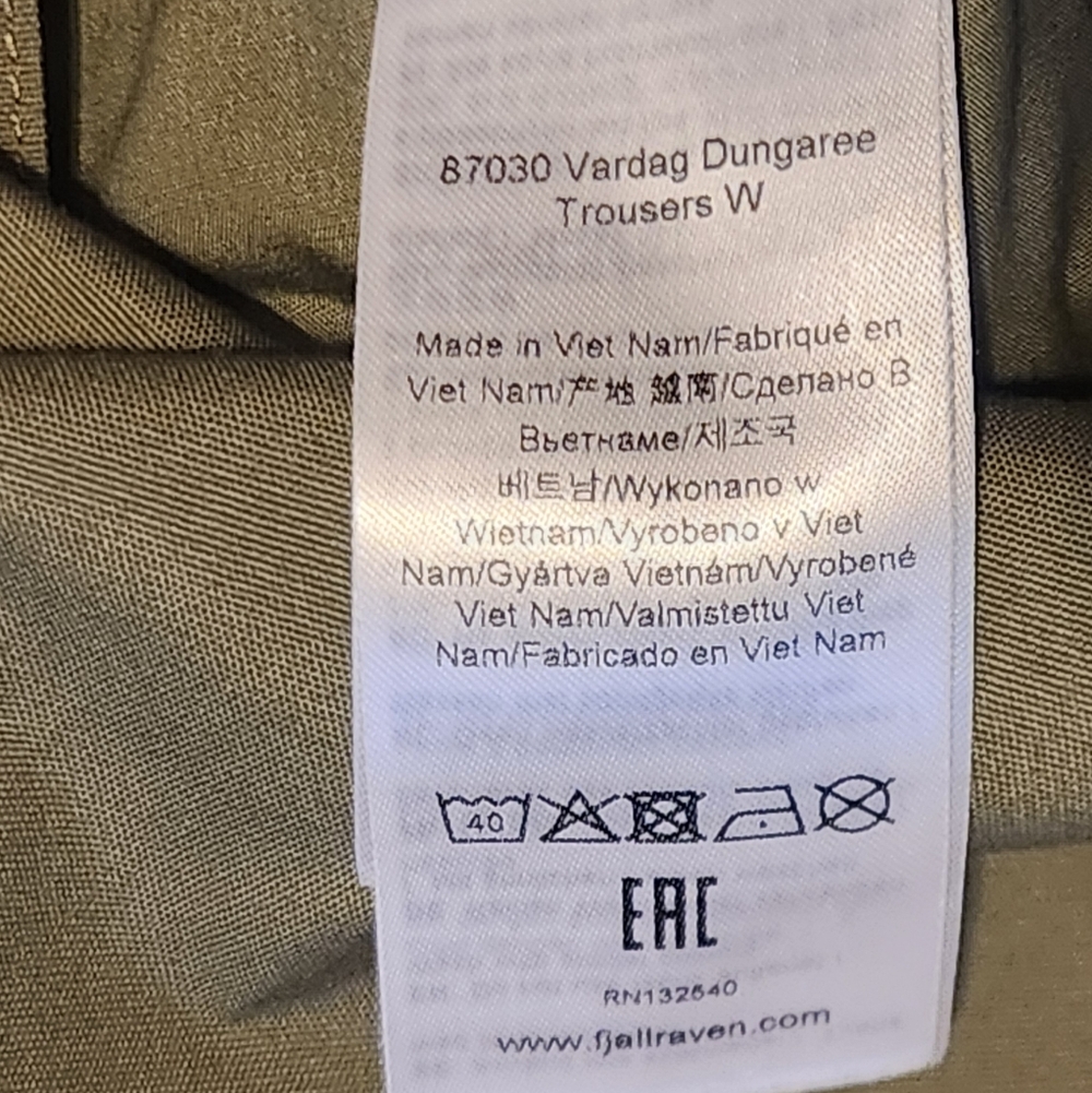 Women's FjallRaven Vardag Dungaree Trousers. Size S. Green. PLZ READ! - Picture 5 of 8